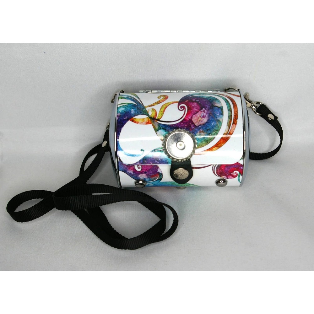 Little Earth Multicolor Swirl Metal Round Crossbody Purse Handbag 1029